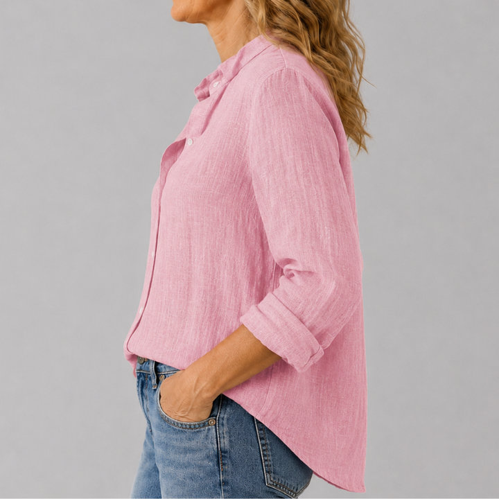 Women's Button Down Shirt Ruffle Collar Long Sleeve