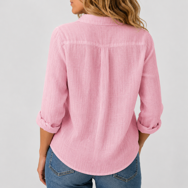 Women's Button Down Shirt Ruffle Collar Long Sleeve