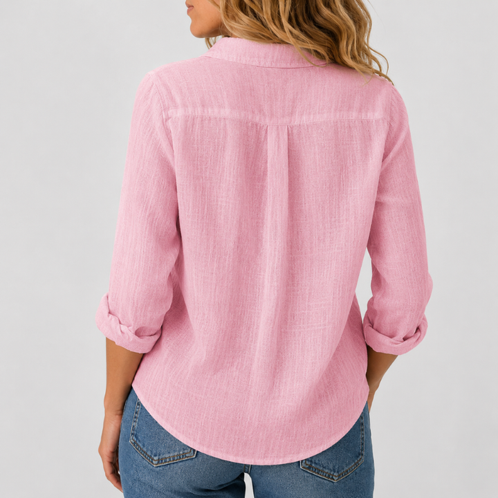 Women's Button Down Shirt Ruffle Collar Long Sleeve