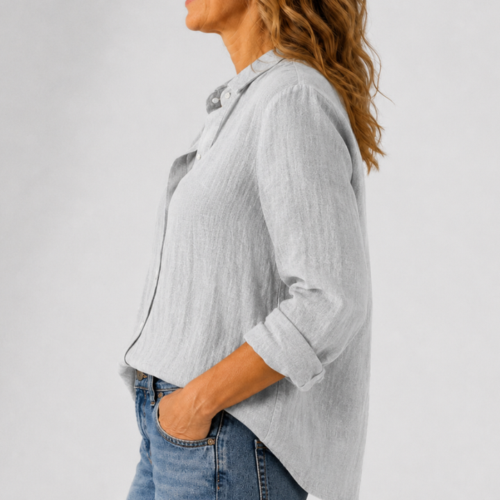 Women's Button Down Shirt Ruffle Collar Long Sleeve