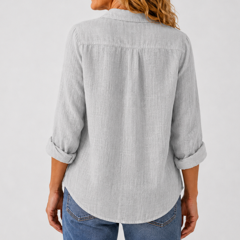 Women's Button Down Shirt Ruffle Collar Long Sleeve