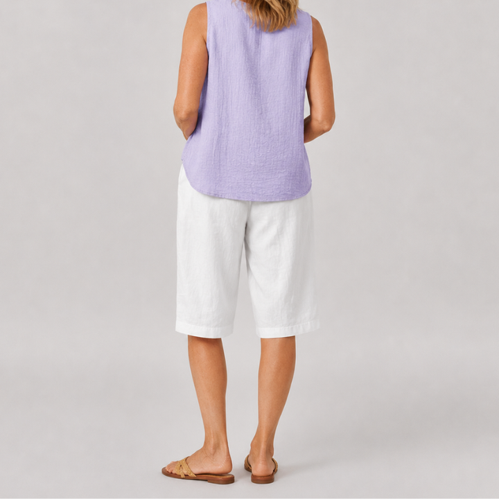 Women's Knee Length Shorts with Side Pockets and Straight Leg Fit