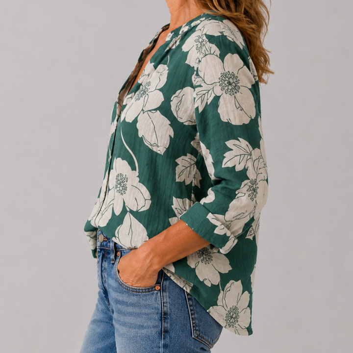 Women's Button Down Shirt Ruffle Collar Long Sleeve