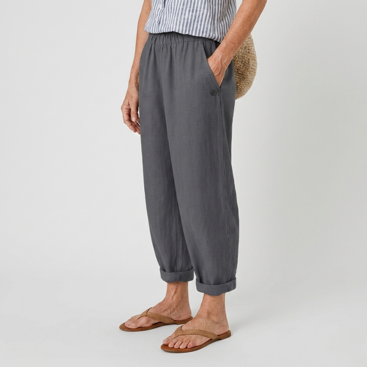 Elastic Waist Straight Leg Pants