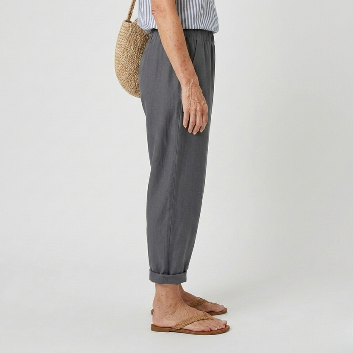 Elastic Waist Straight Leg Pants