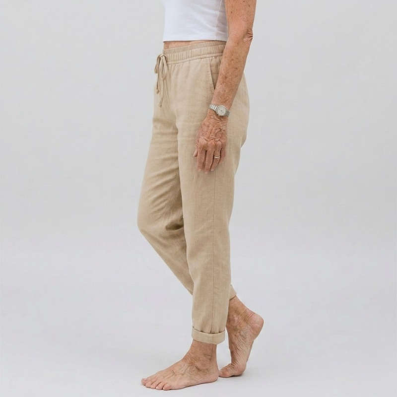 Tie Waist Straight Leg Pants