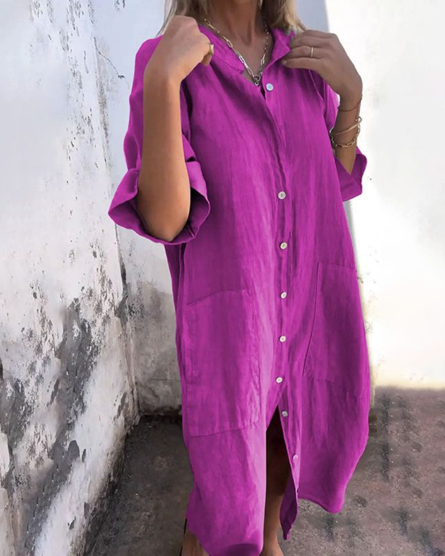 Women's Boho Oversized Shirt Dress