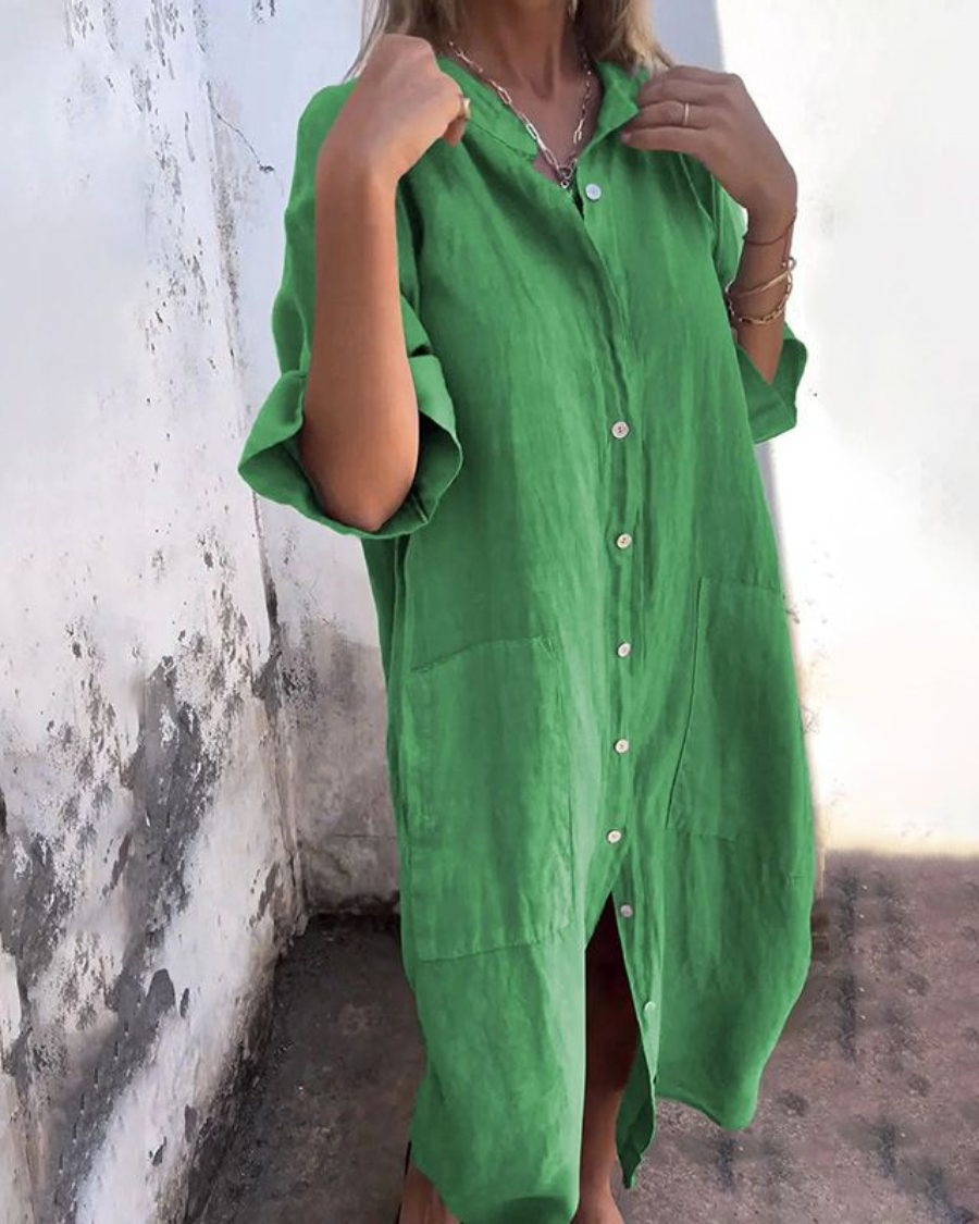 Women's Boho Oversized Shirt Dress