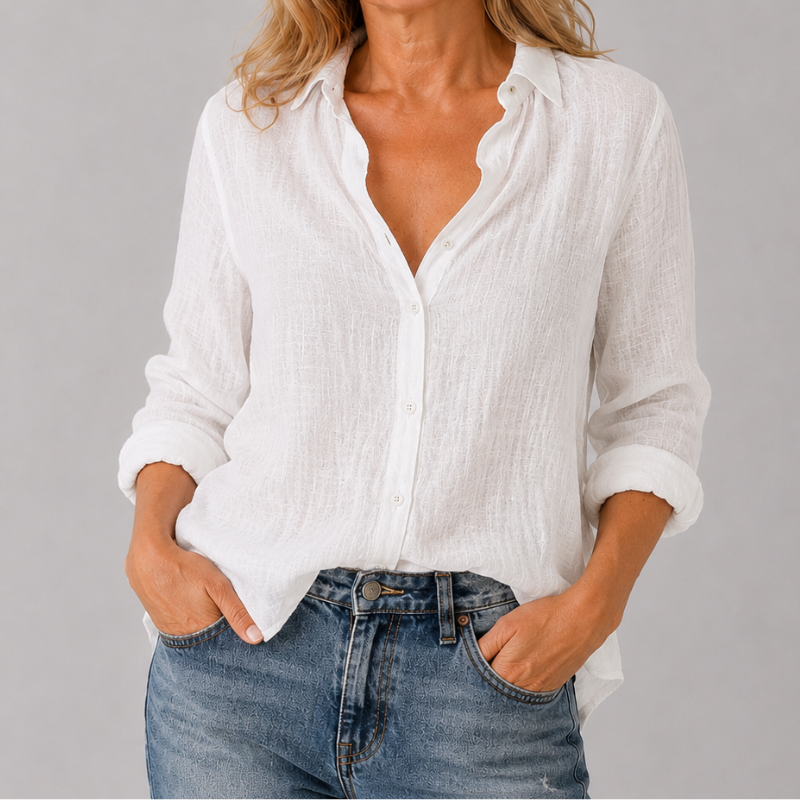 Women's Button Down Shirt Ruffle Collar Long Sleeve