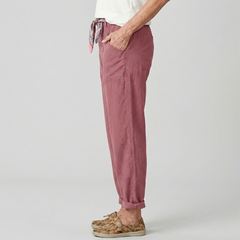 Tie Waist Straight Leg Pants