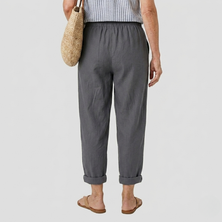 Elastic Waist Straight Leg Pants
