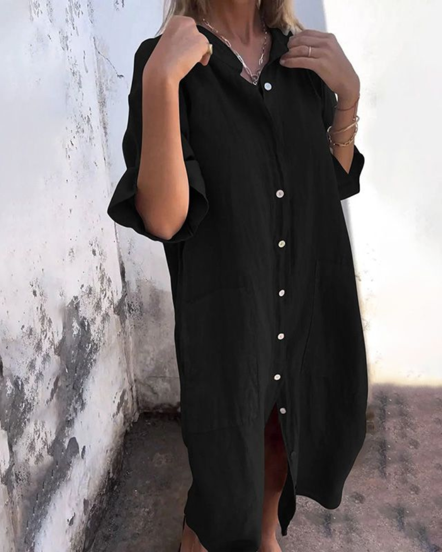 Women's Boho Oversized Shirt Dress