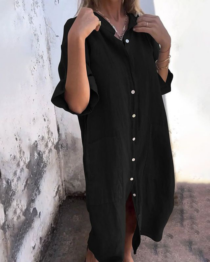 Women's Boho Oversized Shirt Dress