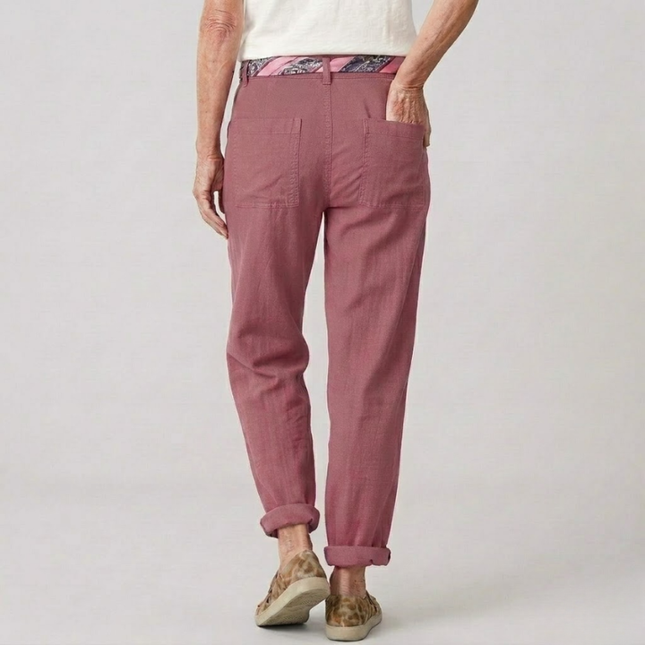 Tie Waist Straight Leg Pants