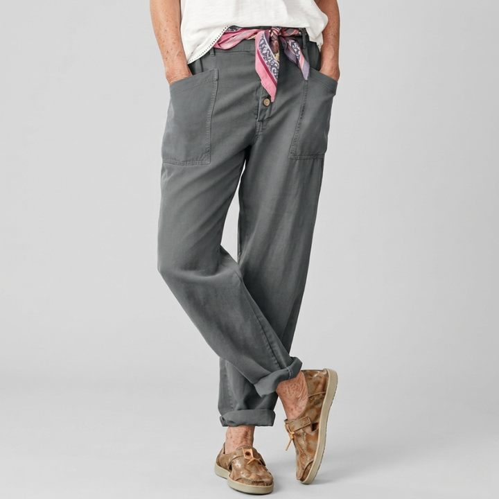 Tie Waist Straight Leg Pants