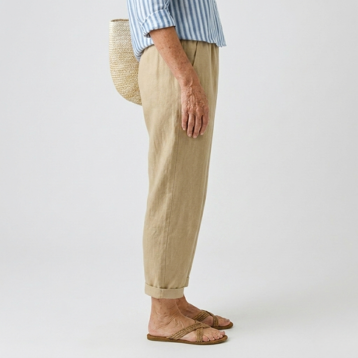 Elastic Waist Straight Leg Pants