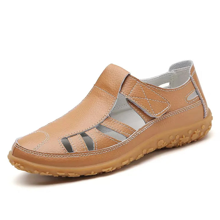 Women's Orthopedic Closed Toe Sandals Velcro Cutout Flat