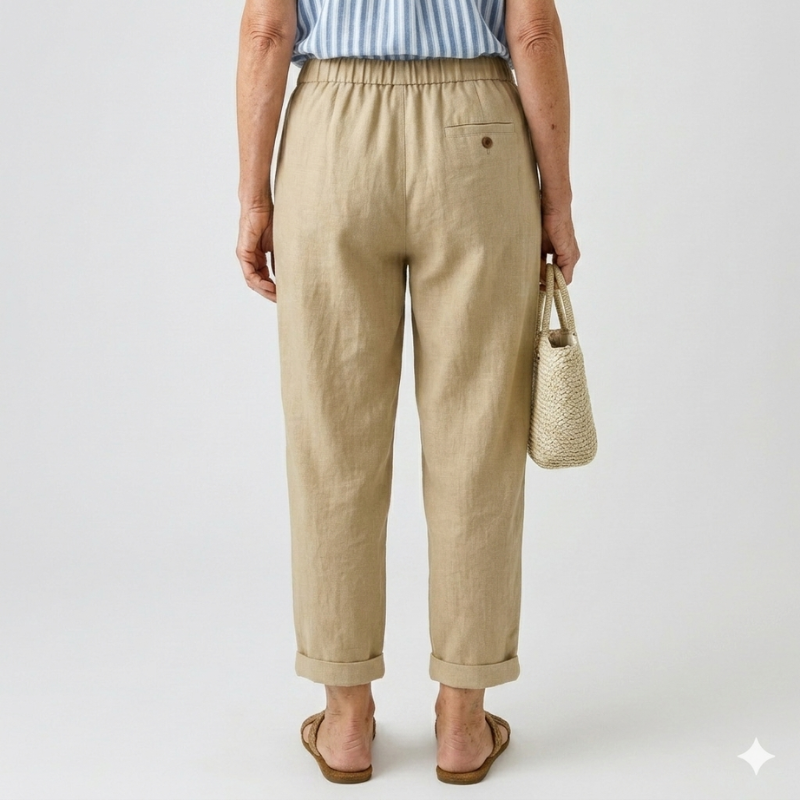 Elastic Waist Straight Leg Pants