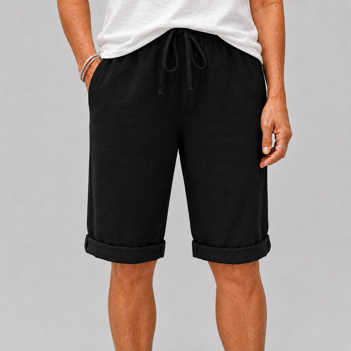 Women's Casual Cropped Pants with Elasticated Drawstring Waist and Roll-Up Hem