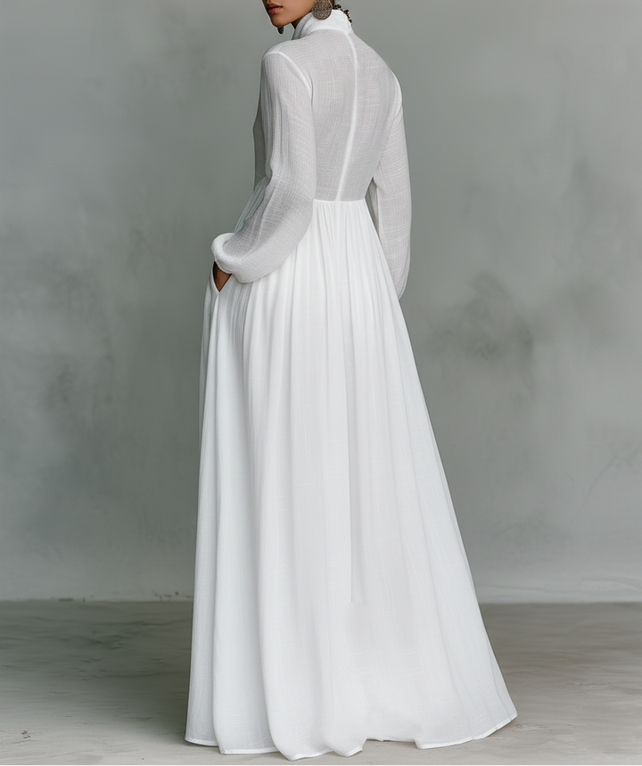 Women's Flowing Button-Front Maxi Dress