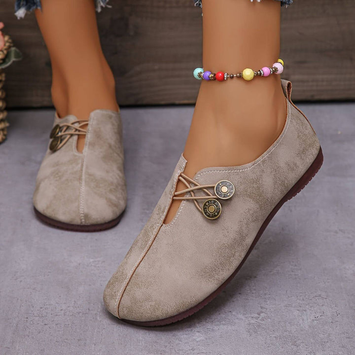 Women's Orthopedic Slip-On Loafer Flat Elastic Lace Detail