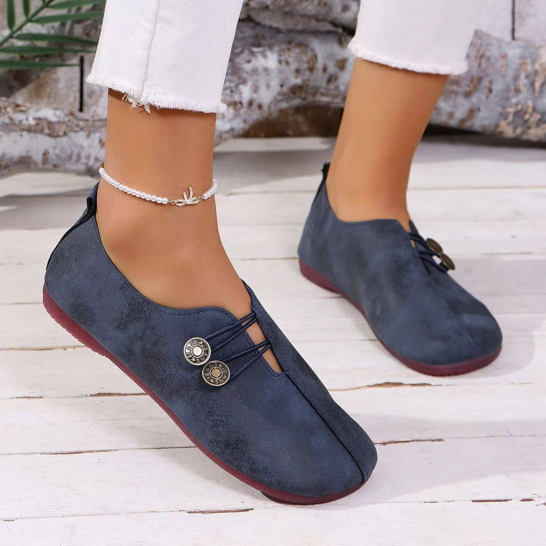 Women's Orthopedic Slip-On Loafer Flat Elastic Lace Detail