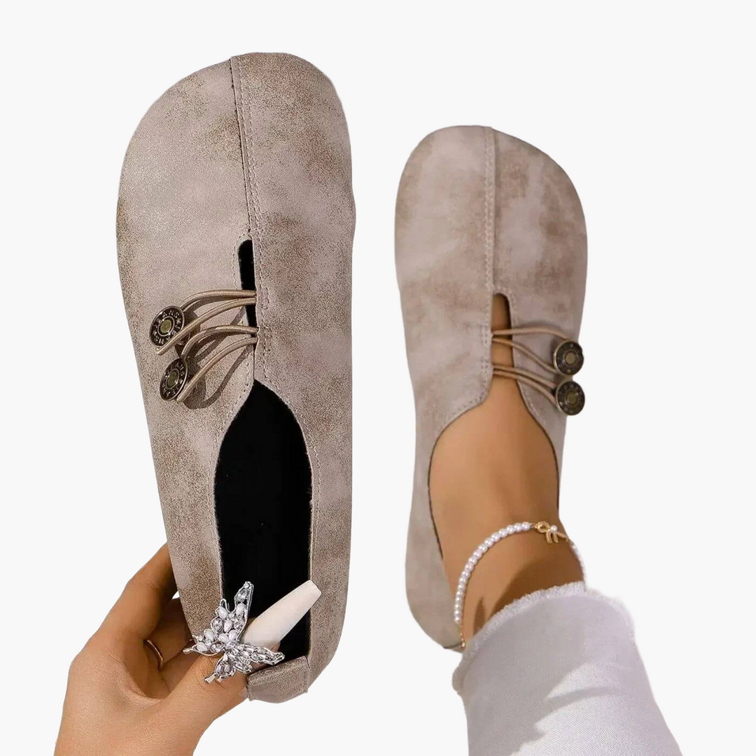 Women's Orthopedic Slip-On Loafer Flat Elastic Lace Detail
