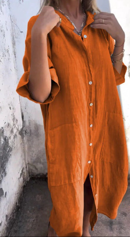 Women's Boho Oversized Shirt Dress
