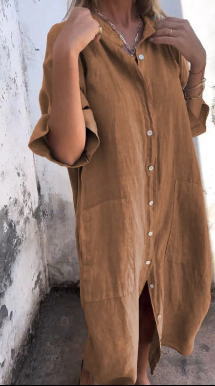 Women's Boho Oversized Shirt Dress