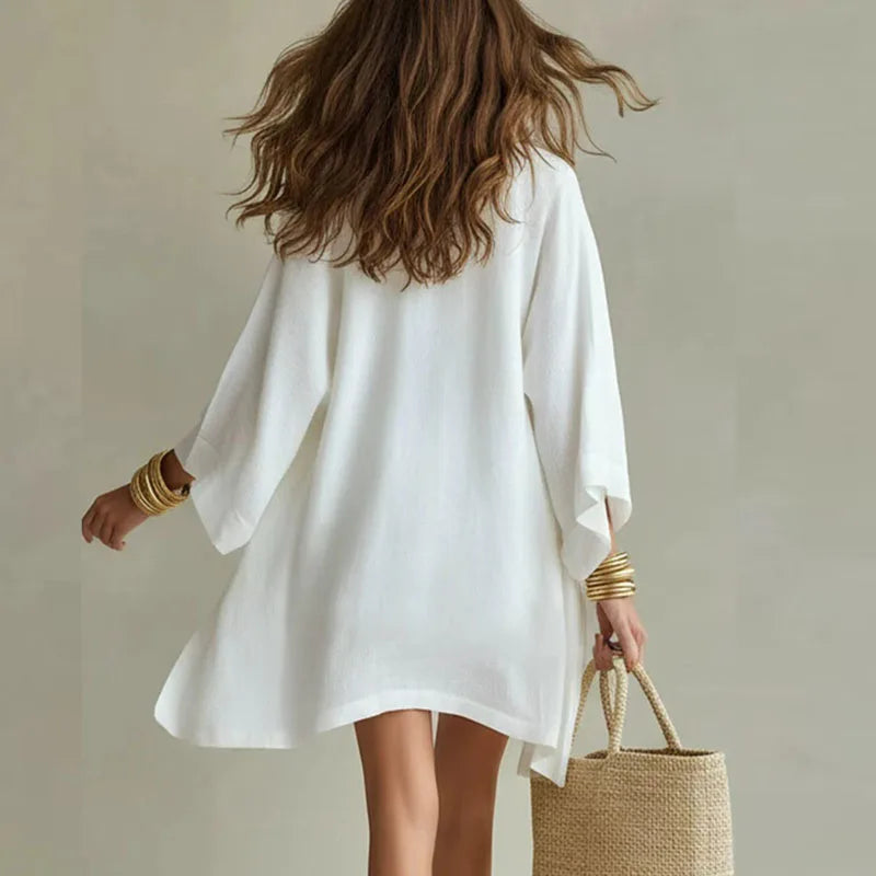 Women's Linen 3 Piece Set Kimono Cardigan Top Shorts