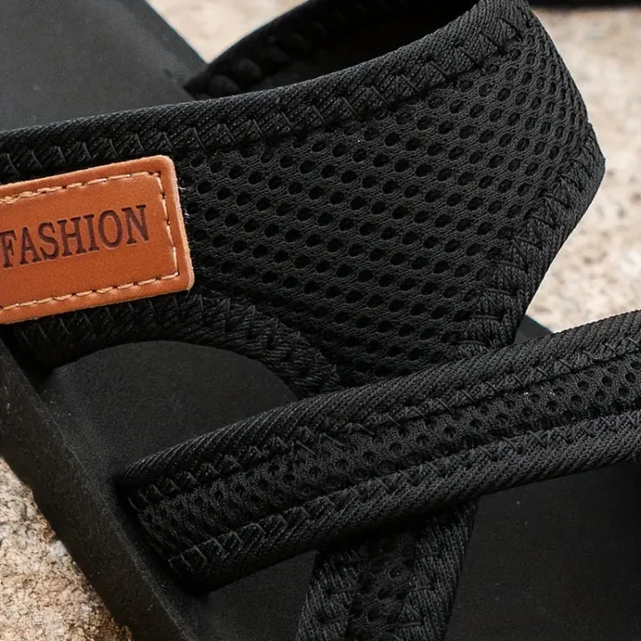 Women's Open Toe Slip-On Flat Sandals with Crossover Straps